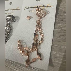 NWT Free People Ear Party Ear Cuff and Earring in Gold